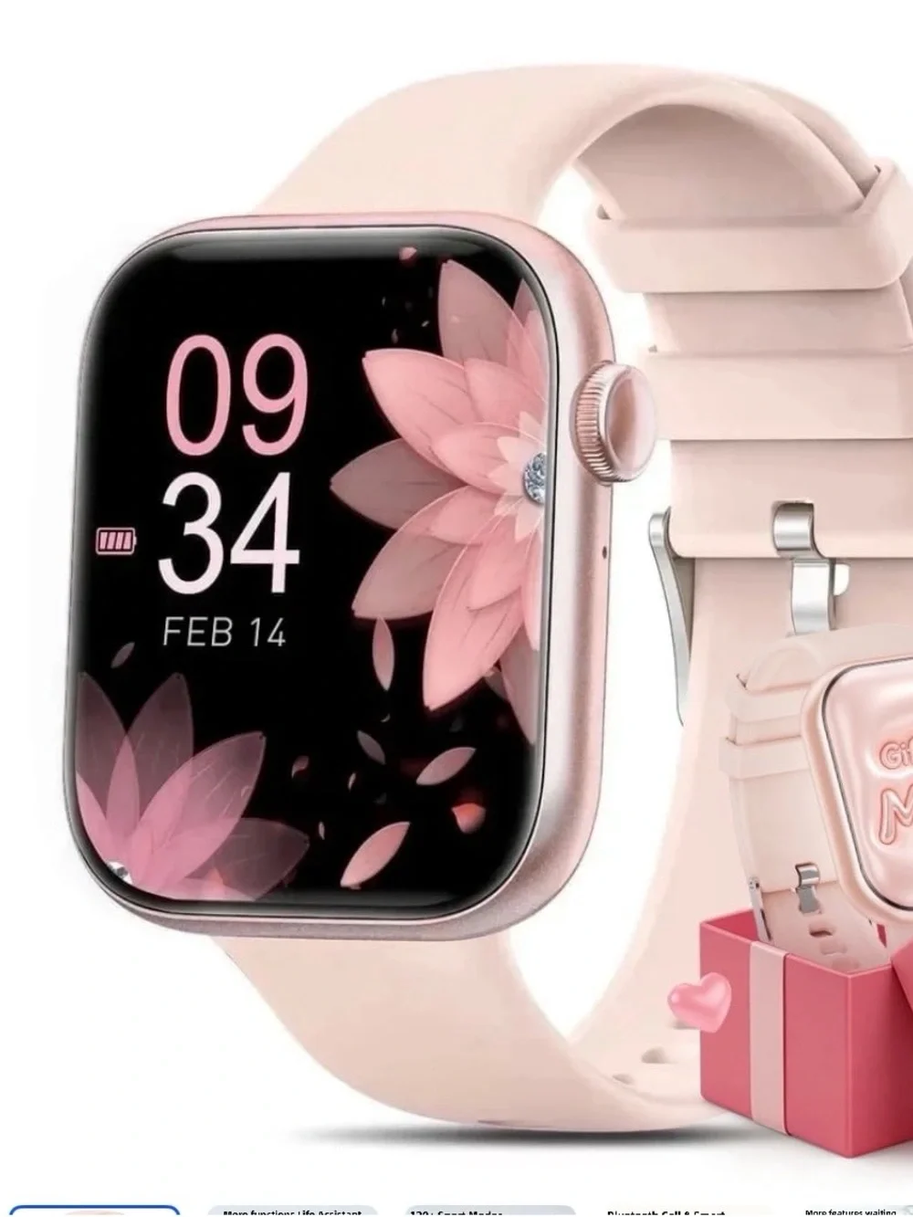 NWT STILL IN BOX- Pink Touchscreen Smartwatch - Soft Blush Silicone Band